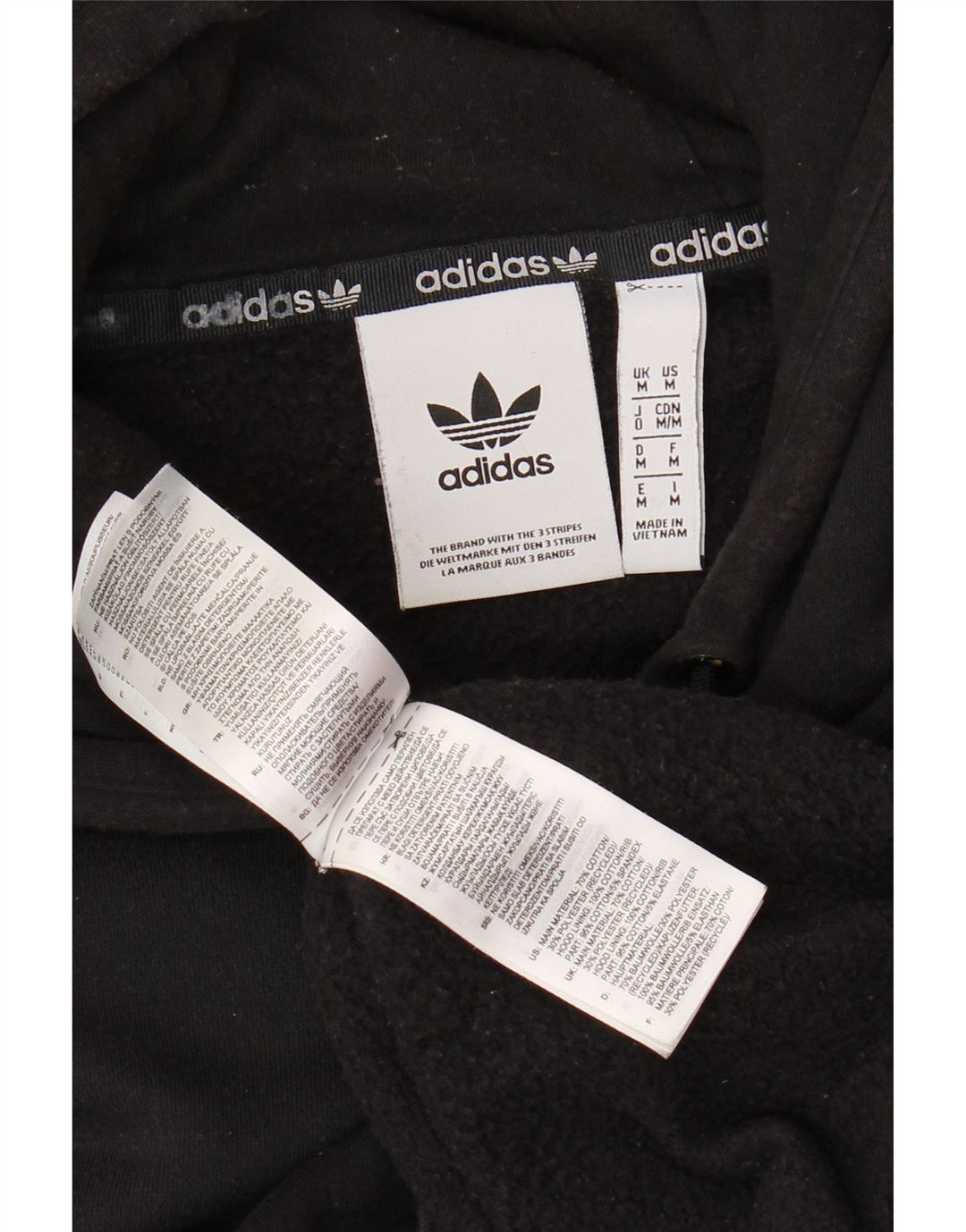 ADIDAS Hombre Sudadera con capucha Jumper Medium Negro Algodón