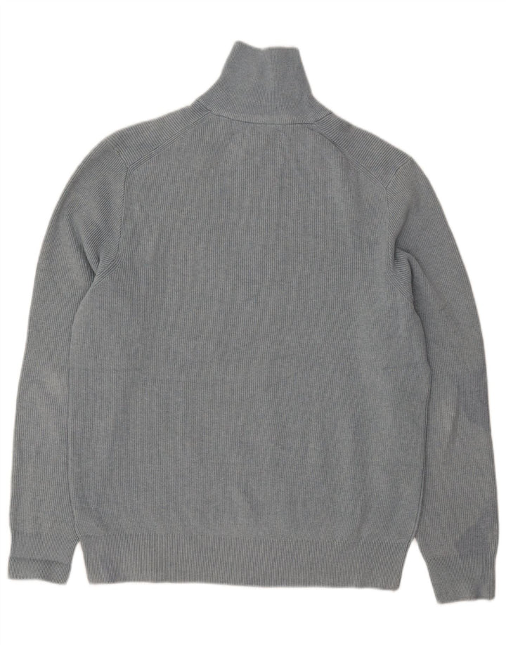 Marks & Spencer Suéter tipo jersey con cuello y cremallera para hombre Poliéster azul grande