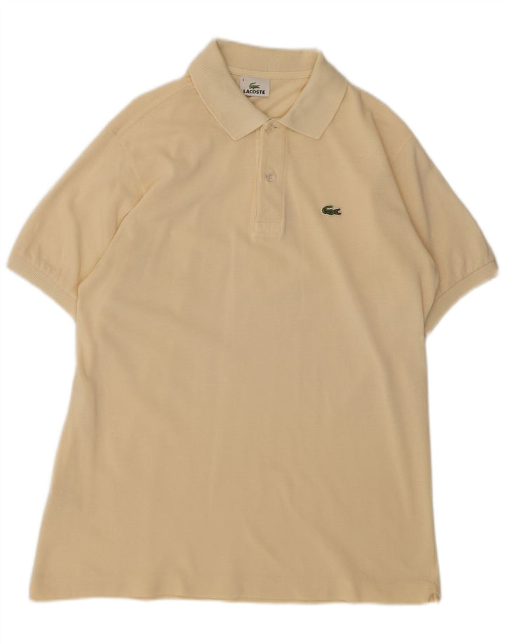 Lacoste Polo de corte regular para hombre talla 4 mediano algodón amarillo clásico