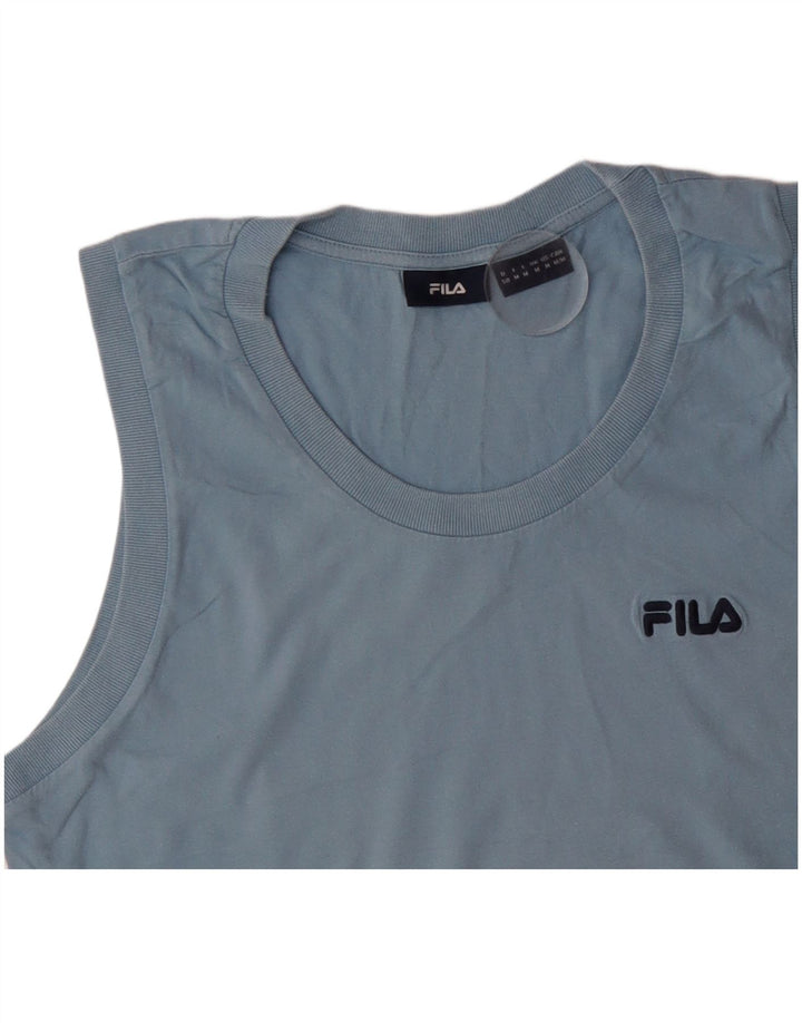 FILA Hombre Chaleco Top Algodón Azul Medio