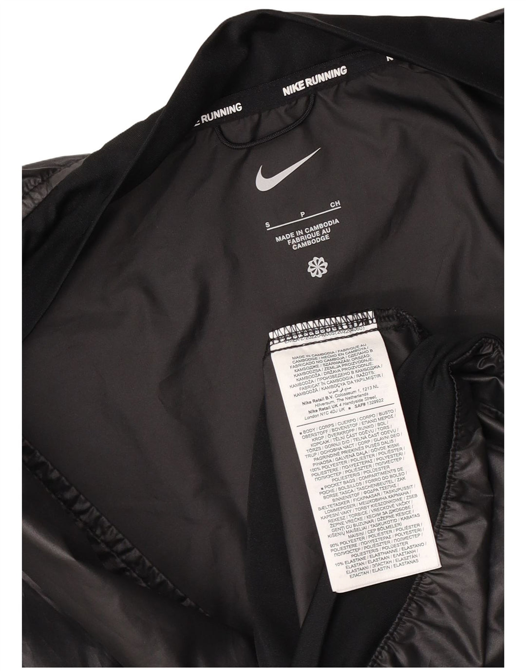 Nike Running Graphic Rain Jacket - Chaqueta impermeable para mujer, talla S, color negro