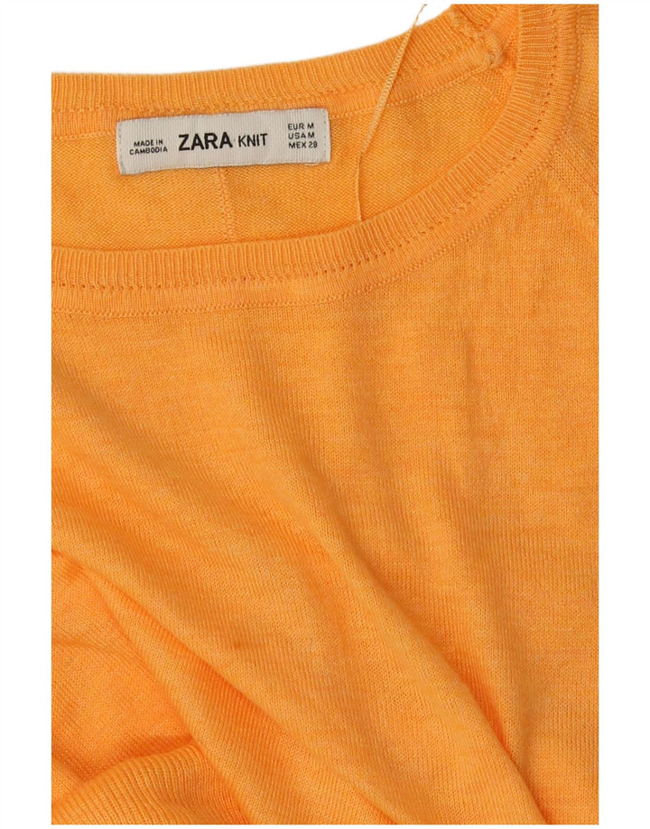 Zara - Jersey con cuello barco para mujer, talla 40, color naranja mediano