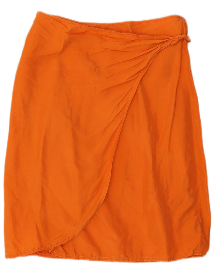 Falda envolvente vintage para mujer mediana W28 seda naranja