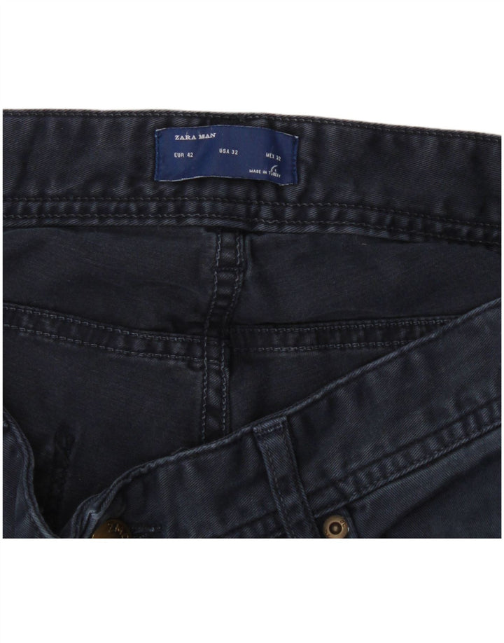 Zara Mens Slim Jeans EU 42 Large W32 L30 Azul marino