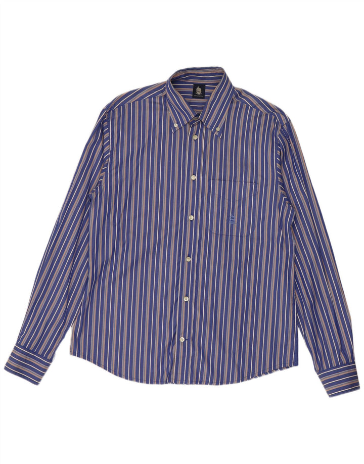 Marina Yachting Camisa Hombre Talla 41 Grande Azul Rayas