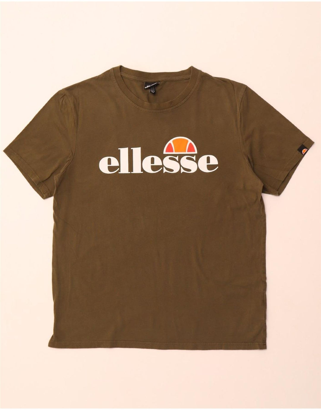 ELLESSE Camiseta gráfica para hombre Top XL Algodón caqui