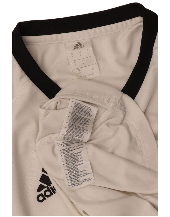 Adidas Mujer Camiseta Top Grande Blanco Colorblock Poliéster