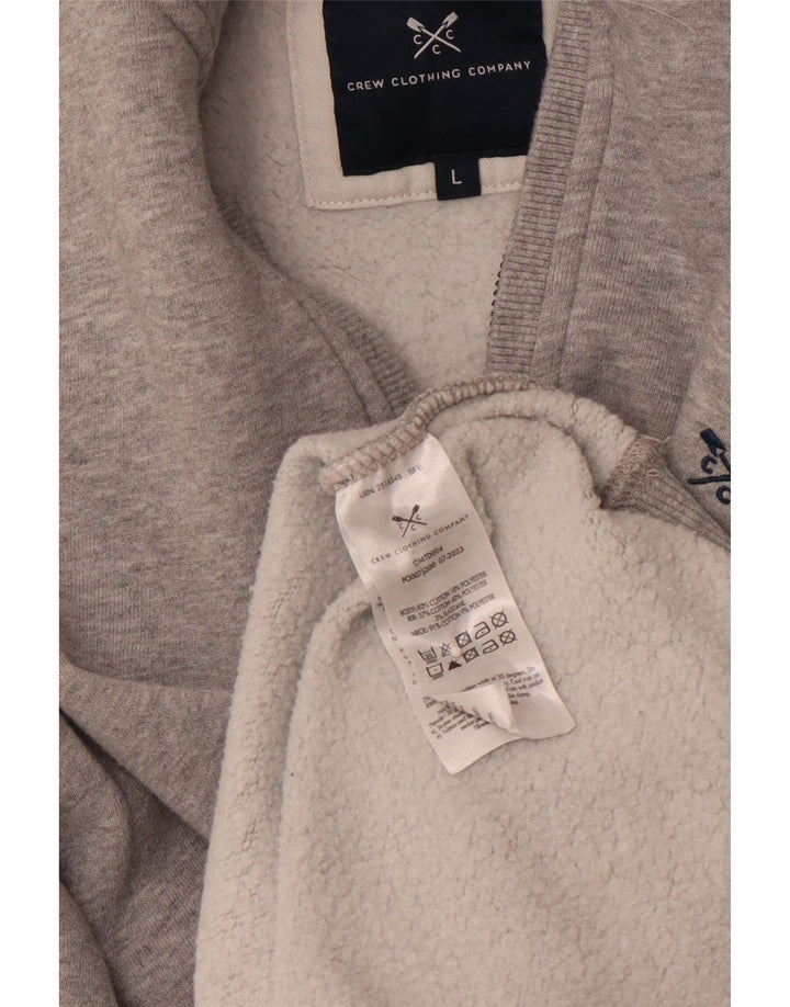 CREW CLOTHING Sudadera con cuello y cremallera para hombre Jersey grande de algodón gris