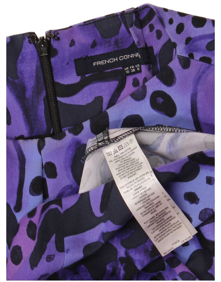 French Connection Vestido tubo con estampado abstracto para mujer UK 40 Small Púrpura