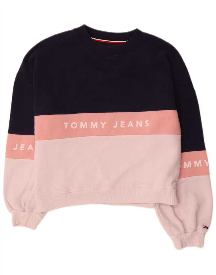 Tommy Hilfiger Sudadera extragrande para mujer UK 10 Small Azul marino