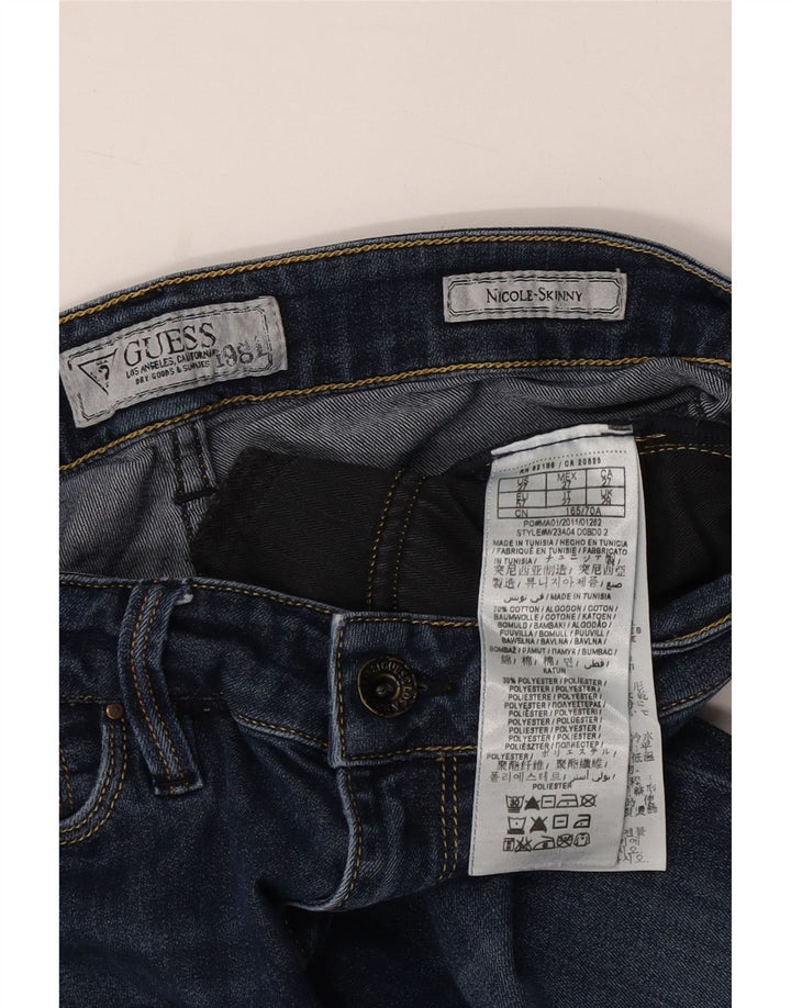GUESS Vaqueros pitillo Nicole para mujer W29 L30 Algodón azul