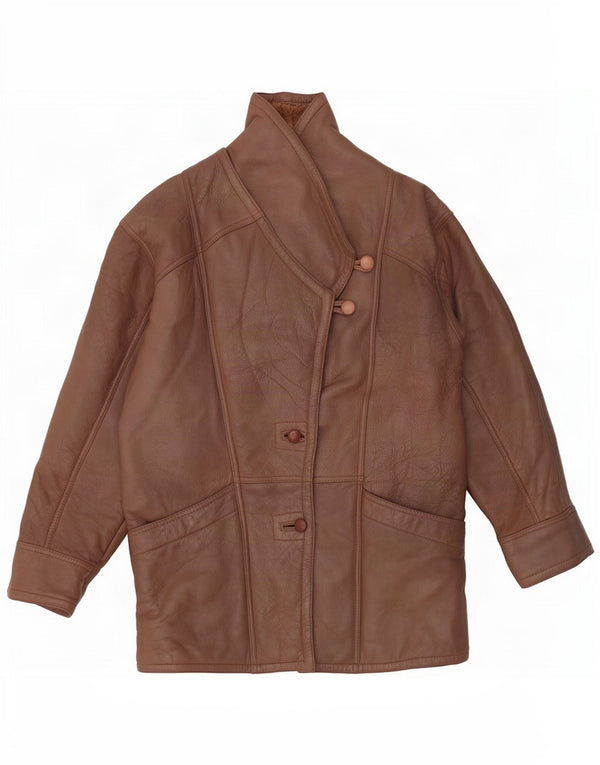 Vintage mujer shearling chaqueta Reino Unido 14 marrón medio