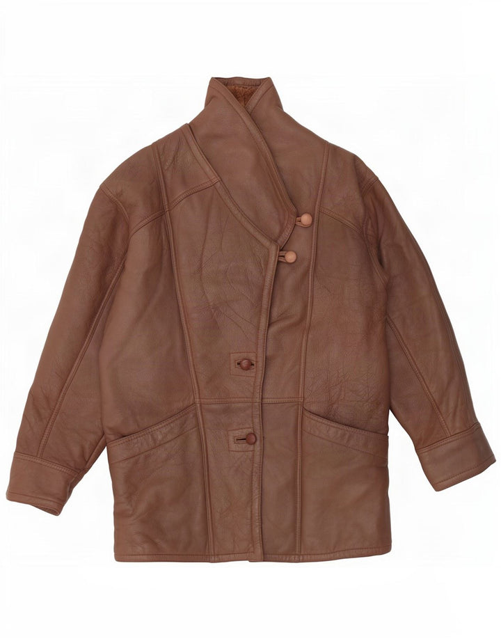 Vintage mujer shearling chaqueta Reino Unido 14 marrón medio