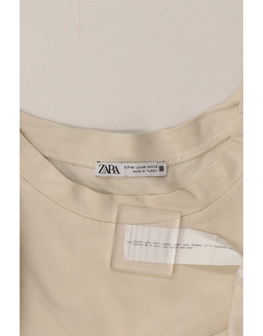 Zara Mujer Gráfico Sudadera De Gran Tamaño Jersey Reino Unido 44 Mediano Blanco Floral
