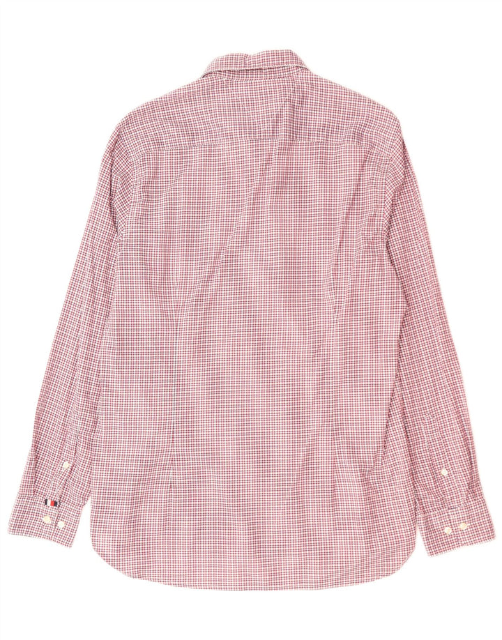TOMMY HILFIGER Camisa ajustada de algodón a cuadros rosa grande para hombre
