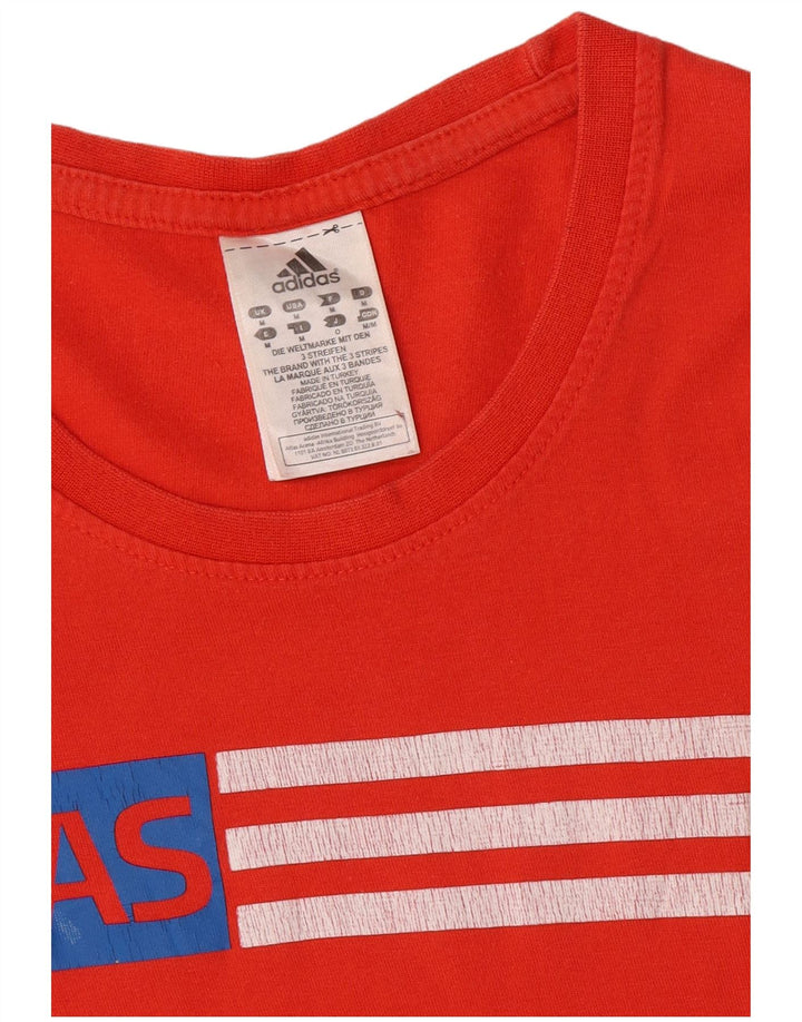 Adidas - Camiseta gráfica para hombre, color rojo medio, algodón