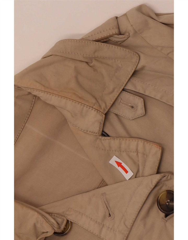 Massimo Dutti Gabardina Corta de Doble Botonadura para Mujer UK 44 Medium Beige