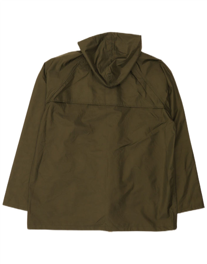 Chaqueta de lluvia con capucha vintage para hombre IT 50 Nylon caqui grande