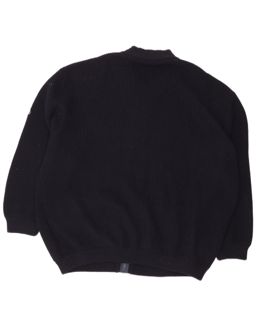 Vintage hombres oversized Cardigan suéter XL lana azul marino