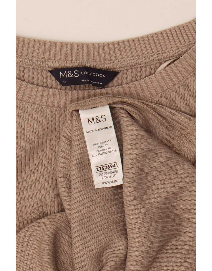 Marks & Spencer Top para mujer de manga larga UK 44 Poliéster beige medio