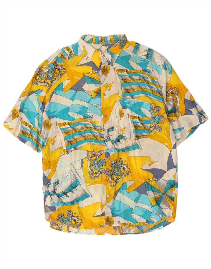 Massaro Hombre Camisa Manga Corta Estampado Abstracto XL Multicolor