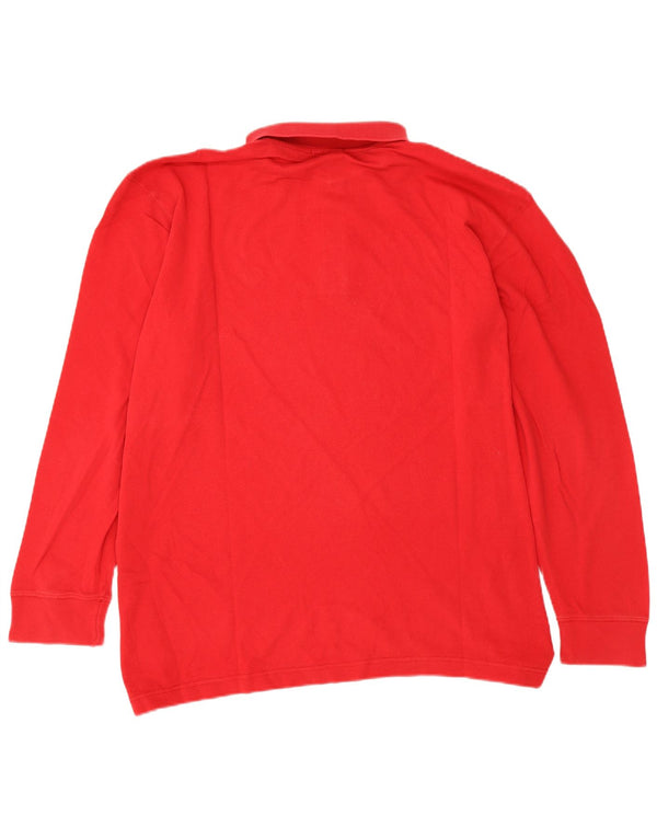 Sergio Tacchini Polo de manga larga para hombre IT 54 XL Algodón rojo