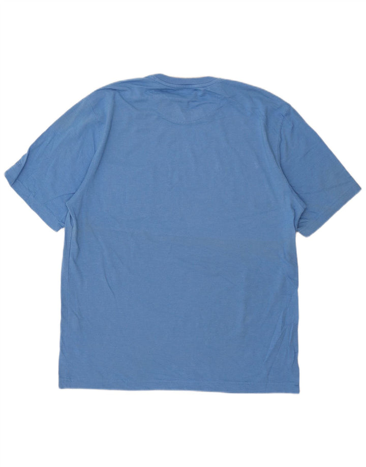 Izod Hombre Salt Water Camiseta Top Algodón Azul Medio