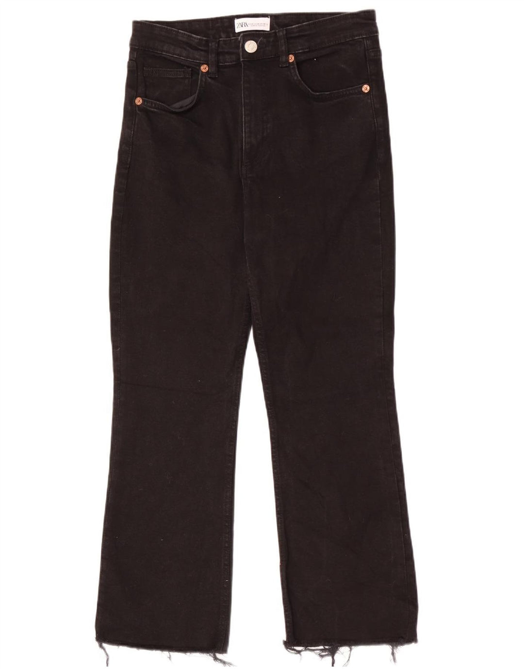 Zara Jeans Rectos Mujer EU 40 Medium W30 L26 Algodón Negro