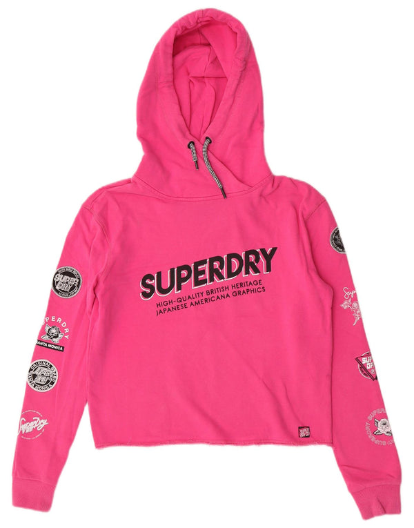 Superdry Jersey con capucha extragrande y gráfico para mujer UK 6 XS Algodón rosa