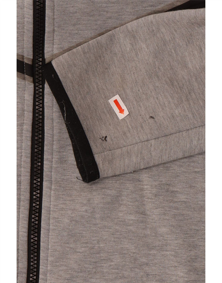 Nike - Sudadera con capucha y cremallera para hombre, talla pequeña, algodón gris