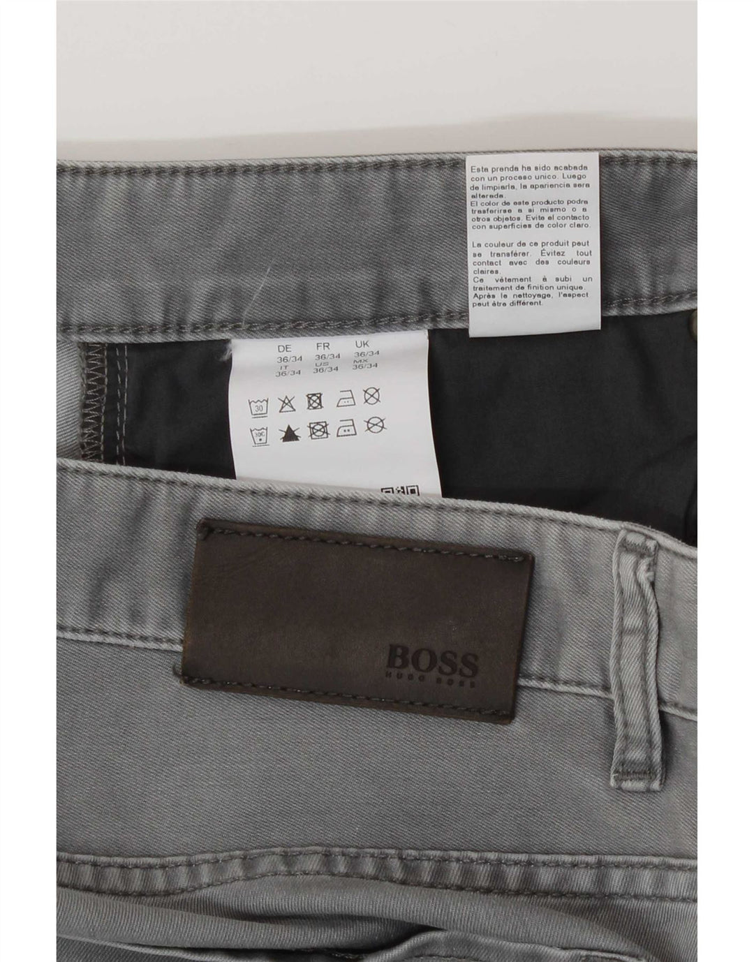 Vaqueros Hugo Boss Hombre Rectos W36 L34 Algodón Gris