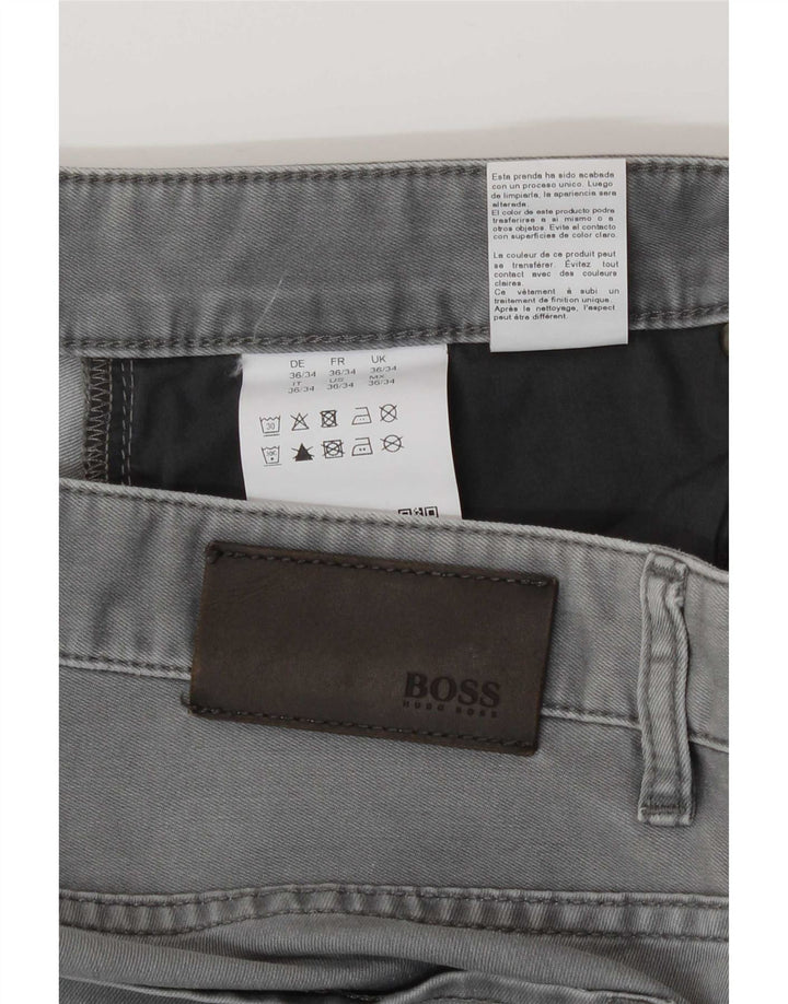 Vaqueros Hugo Boss Hombre Rectos W36 L34 Algodón Gris