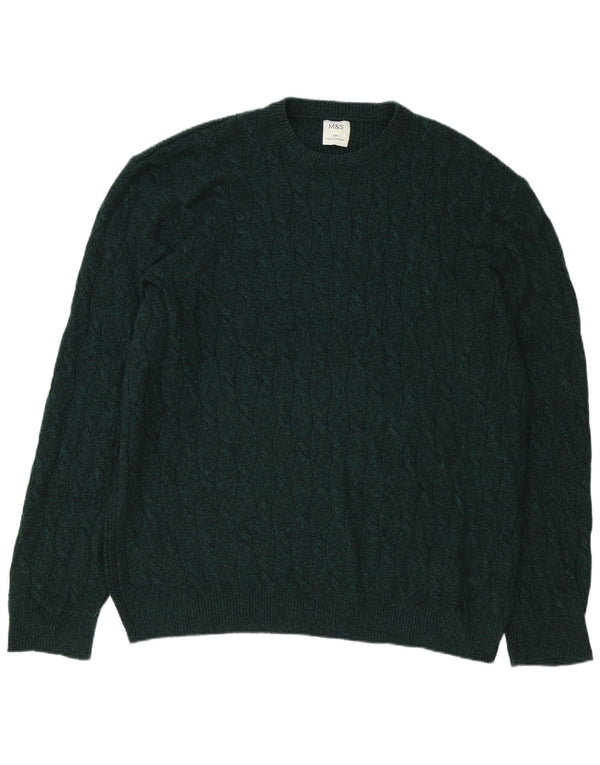 Marks & Spencer - Jersey de cuello redondo para hombre, talla 2XL, poliamida verde