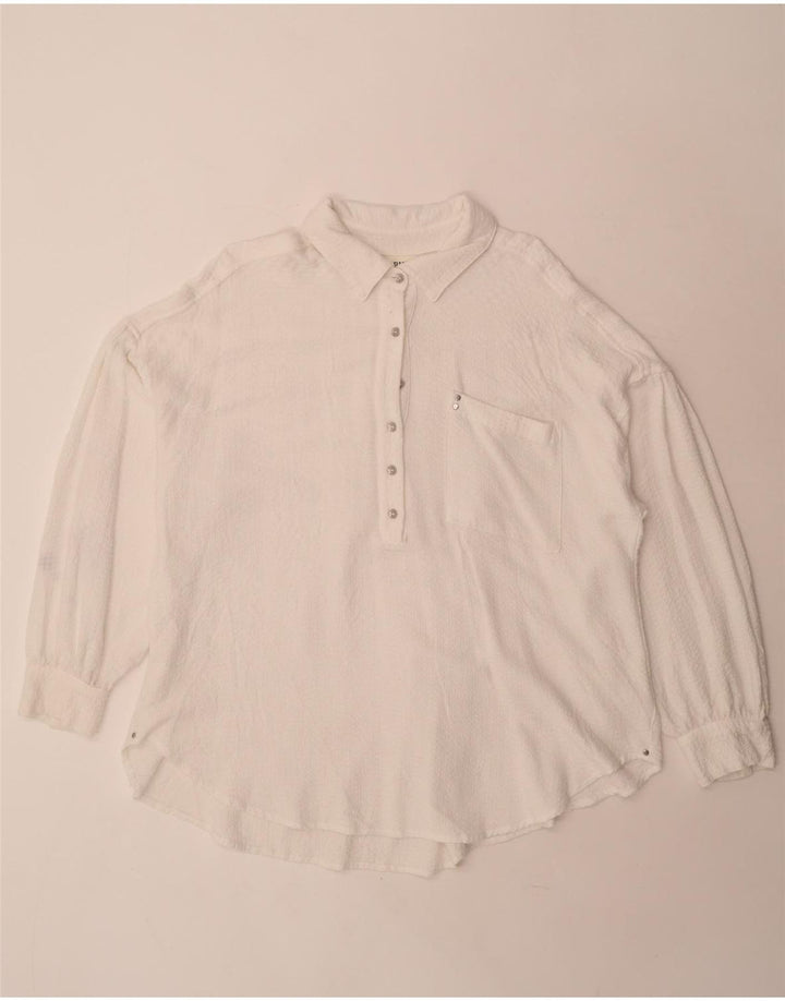 BKE Blusa tipo jersey de gran tamaño para mujer UK 46 Large White Rayon