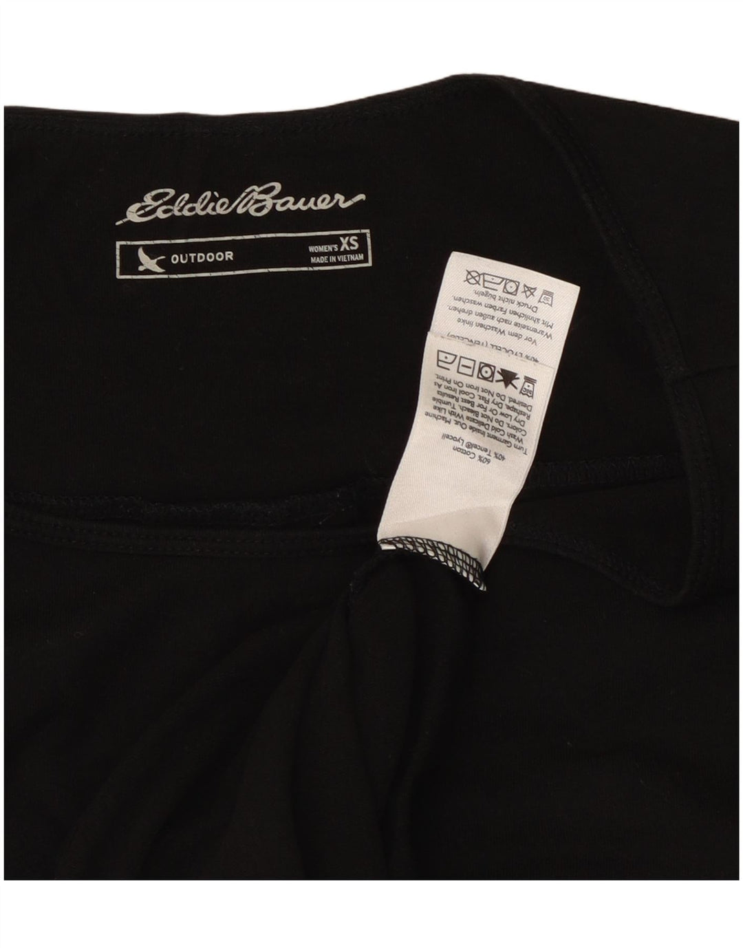EDDIE BAUER Camiseta extragrande para mujer UK 6 XS Algodón negro