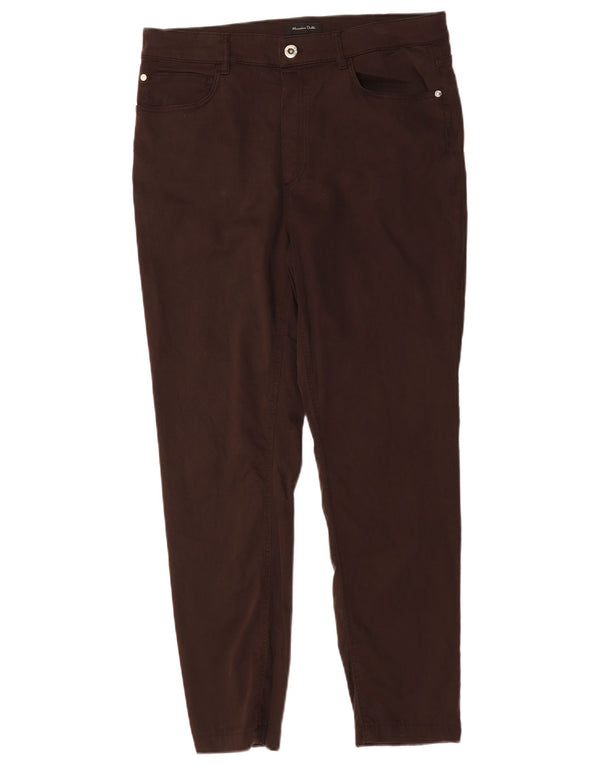 Massimo Dutti Pantalón Casual Slim Mujer EU 44 XL W34 L27 Marrón Algodón