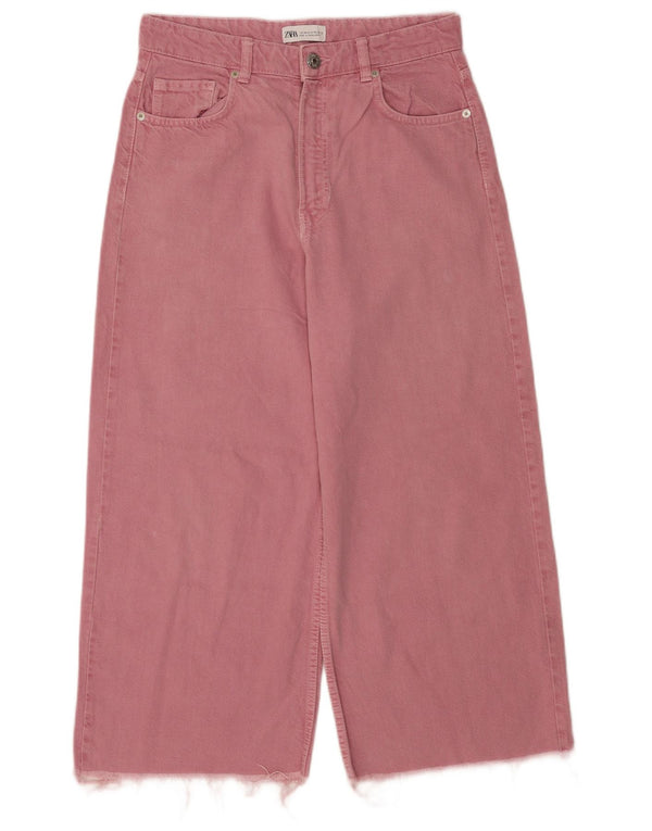 Zara Jeans de pierna ancha para mujer EU 40 Medium W30 L24 Algodón rosa