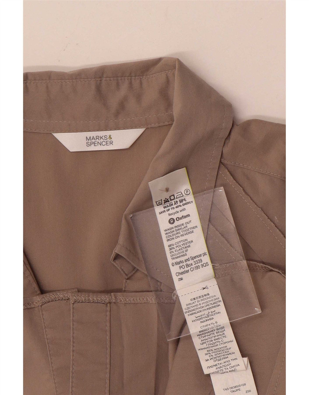 Marks & Spencer Blusa para mujer UK 40 XL Algodón gris