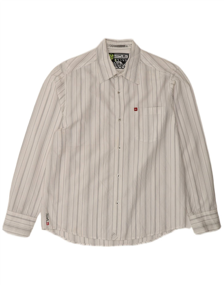 Camisa Quiksilver Hombre Small White Rayas