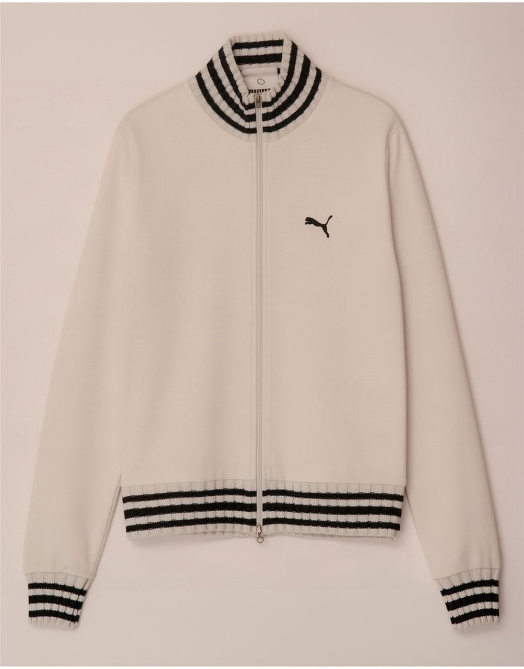 Puma - Chaqueta de chándal para mujer, talla 40, talla mediana, color blanco a rayas