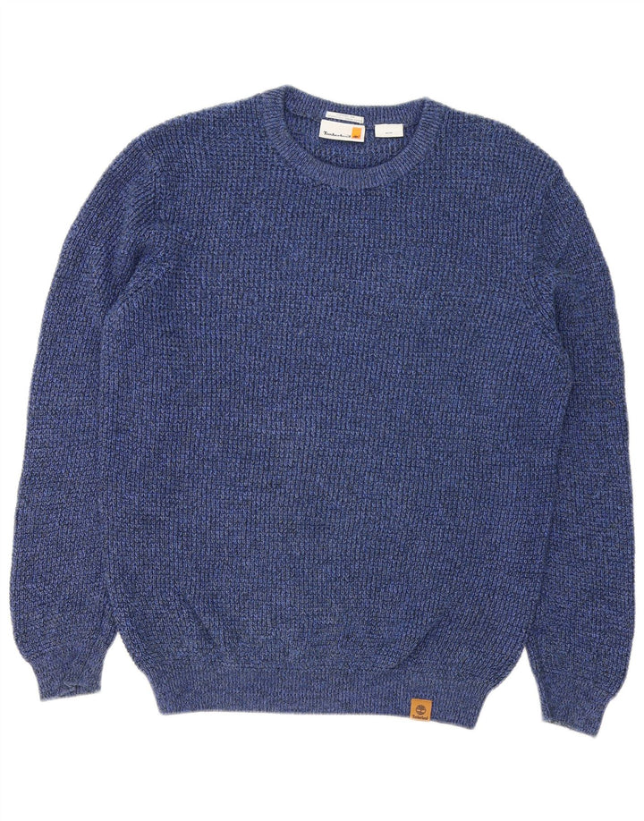 Timberland Jersey De Cuello Redondo Para Hombre Jersey De Algodón Azul Medio