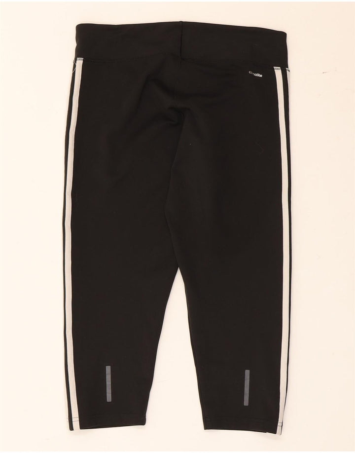 ADIDAS Mujer Climalite Capri Leggings Reino Unido 12/14 Mediano Negro Poliéster