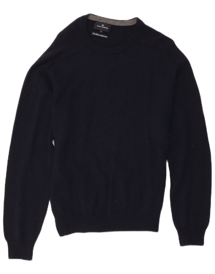 Marks & Spencer Jersey de cuello redondo azul Harbor para hombre Azul marino mediano