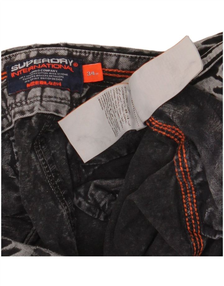 Superdry Shorts De Mezclilla Para Hombre W34 Algodón Gris Grande