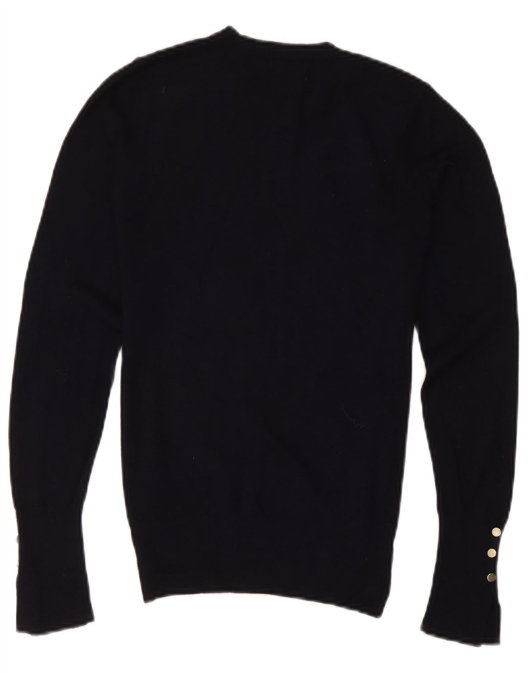 Zara - Jersey de cuello redondo para mujer, talla 40, viscosa negra mediana