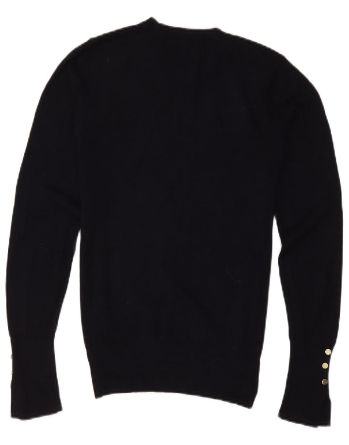 Zara - Jersey de cuello redondo para mujer, talla 40, viscosa negra mediana