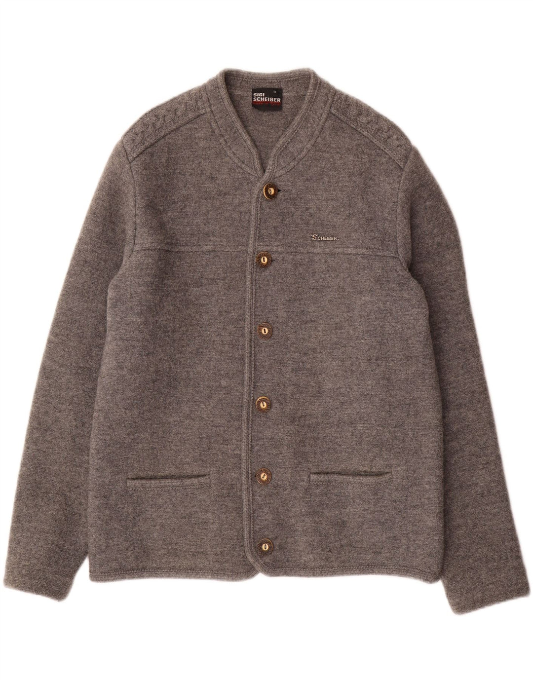 SCHEIBER Cárdigan Hombre IT 50 Lana Gris Medio