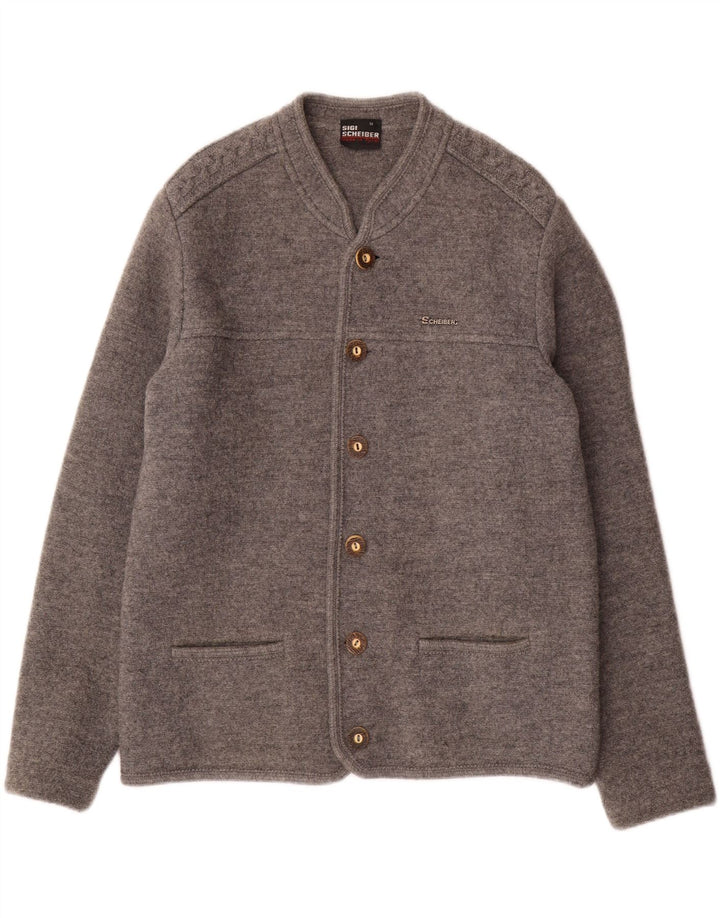 SCHEIBER Cárdigan Hombre IT 50 Lana Gris Medio