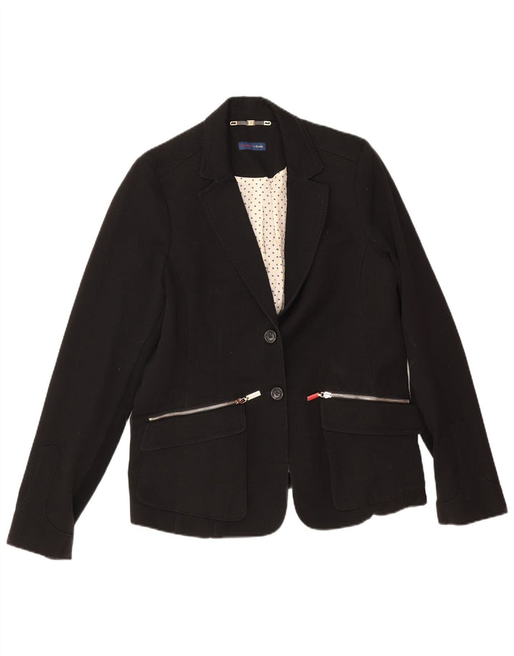 Trussardi Jeans Chaqueta Blazer de 2 Botones para Mujer UK 44 Mediano Negro