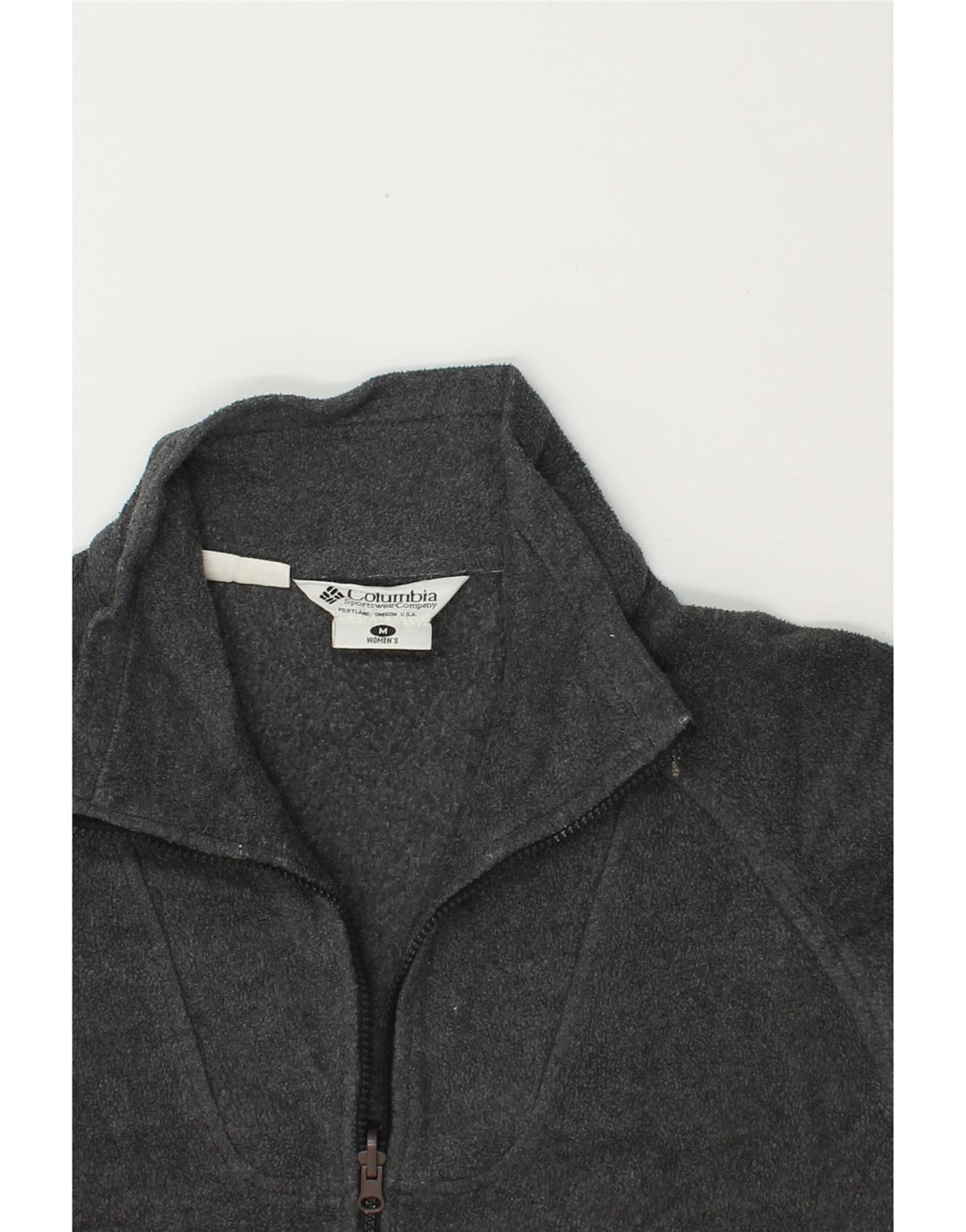 COLUMBIA Womens Oversized Fleece Jacket UK 14 Medium Grey Vintage Columbia and Second-Hand Columbia from Messina Hembry 